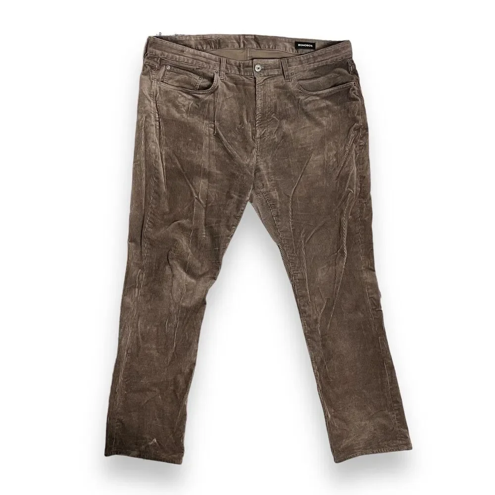 Bonobos Corduroy Pants Mens 40x29 Brown‎ Straight Casual Cotton Stretch